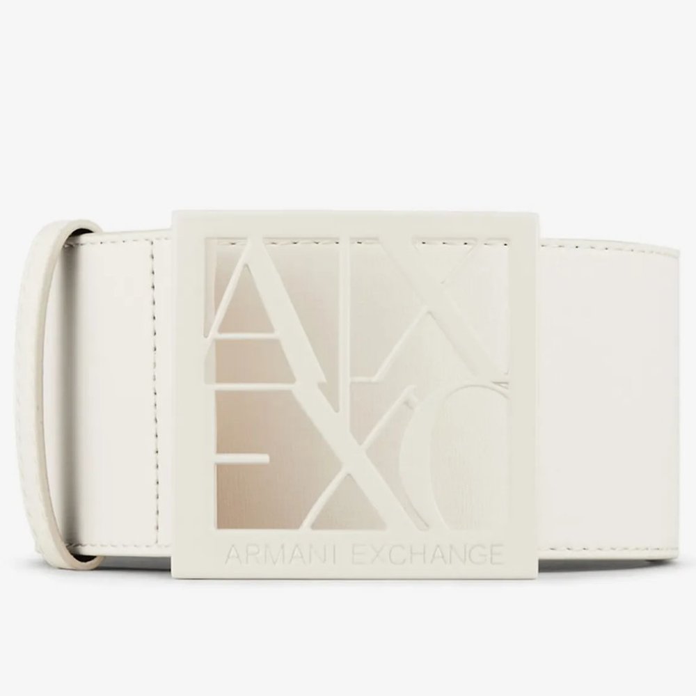 Armani Exchange AX WIDE Belt Square Logo Buckle MANY SIZES